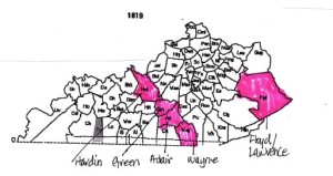 Kentucky Counties in 1819